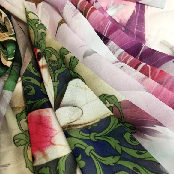 Steady Threads Studio Accessories - Pink & Lavendar Angel Feather Wings Pure Silk Fantasy Scarf Shawl